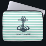 Capa Para Notebook Náutica,Âncora,Faixa Verde Mint<br><div class="desc">Esta imagem apresenta um padrão de listras em verde-menta com âncora. A ideia legal perfeita para ela em qualquer ocasião.</div>