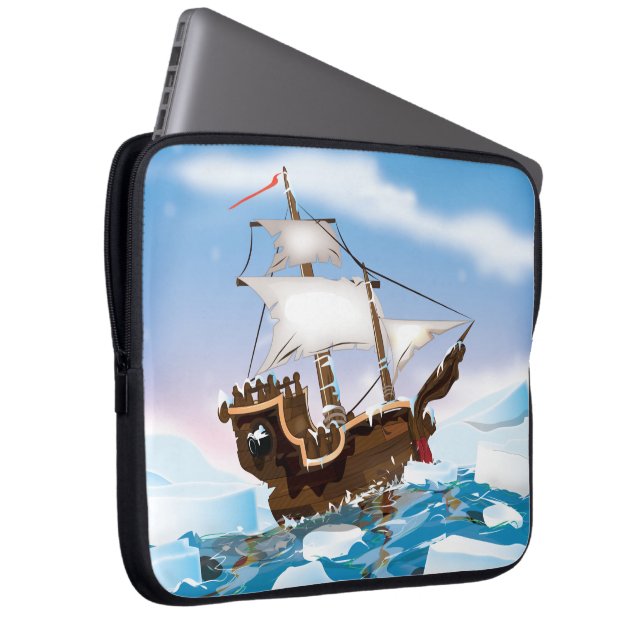 Capa Para Notebook Navio Quebra-Gelo (Frente Esquerda)
