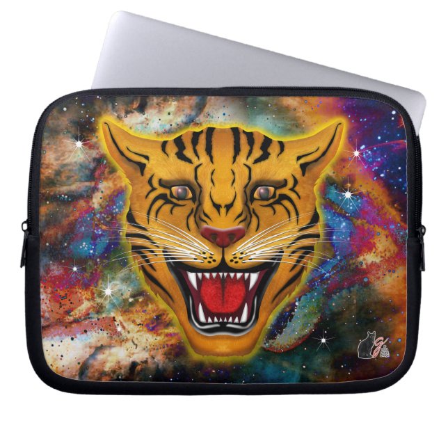 Capa Para Notebook Nebulosa do Tigre Rosnando (Frente)