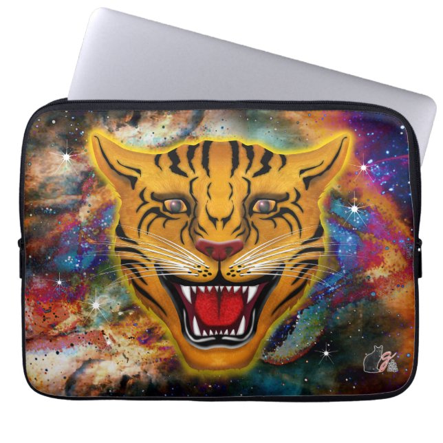 Capa Para Notebook Nebulosa do Tigre Rosnando (Frente)