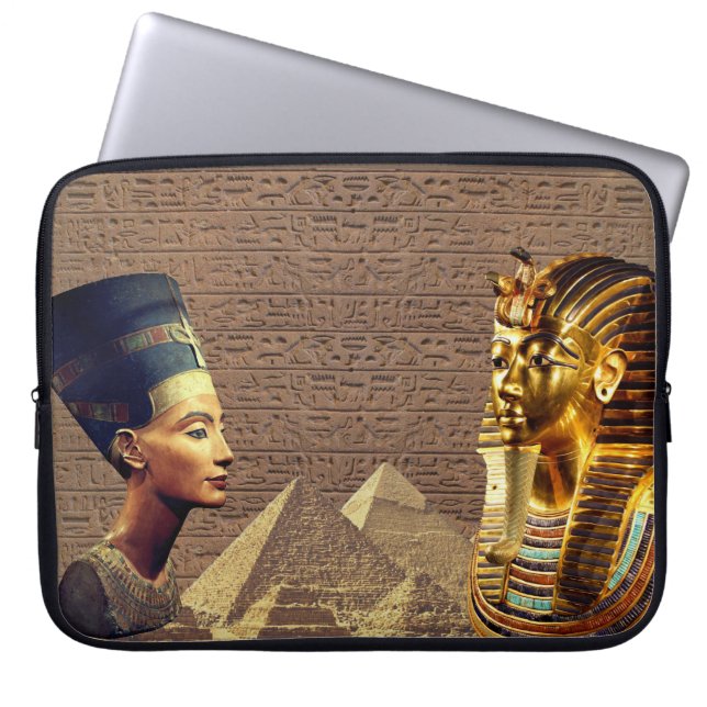 Capa Para Notebook Nefertiti e Tutankhamun Royalty Antigo (Frente)