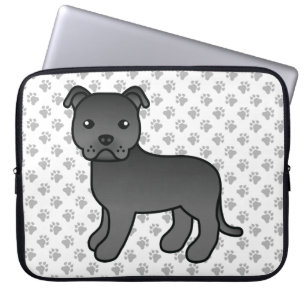 Capa Para Notebook Negra-Inglês Escafo - Cartoon Cachorro e patas