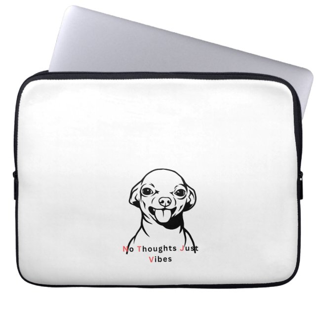 Capa Para Notebook Nenhum Pensamento Apenas Vibrações Design de Meme  (Frente)