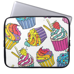 Capa Para Notebook Neon Cakes: Padrão de Arte Pop.