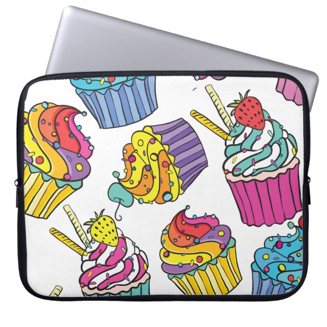 Capa Para Notebook Neon Cakes: Padrão de Arte Pop. (Frente)