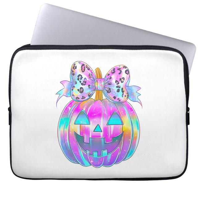 Capa Para Notebook Neon Coquette Halloween Pumpkin (Frente)