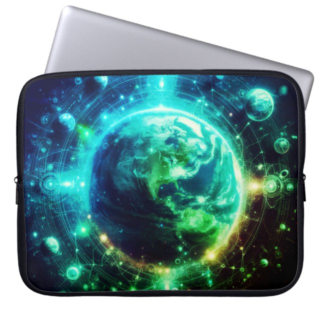 Capa Para Notebook Neon Earth and Her Siblings on 15" Electronics Bag (Frente)
