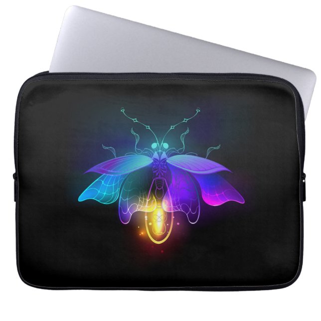 Capa Para Notebook Neon Firefly a preto (Frente)