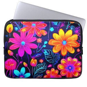 Capa Para Notebook Neon Floral Fantasy