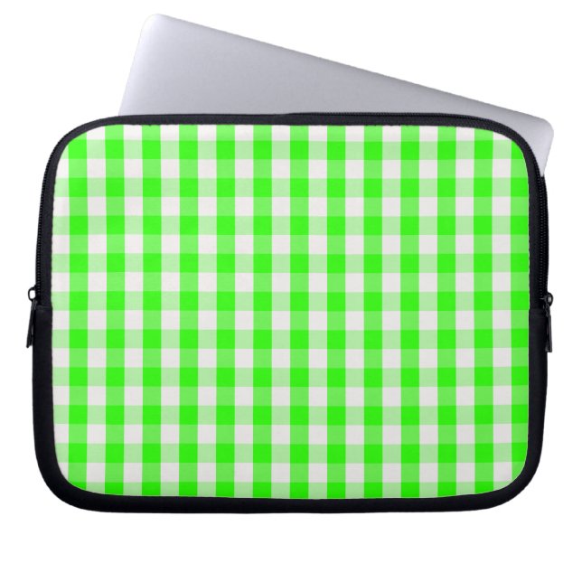Capa Para Notebook Neon Green Gingham Patterno de Shirley Taylor (Frente)