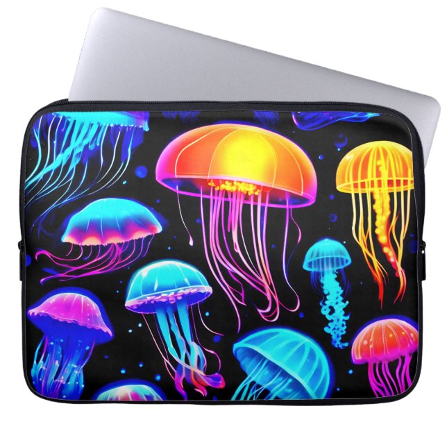 Capa Para Notebook Neon Jellyfish (Frente)