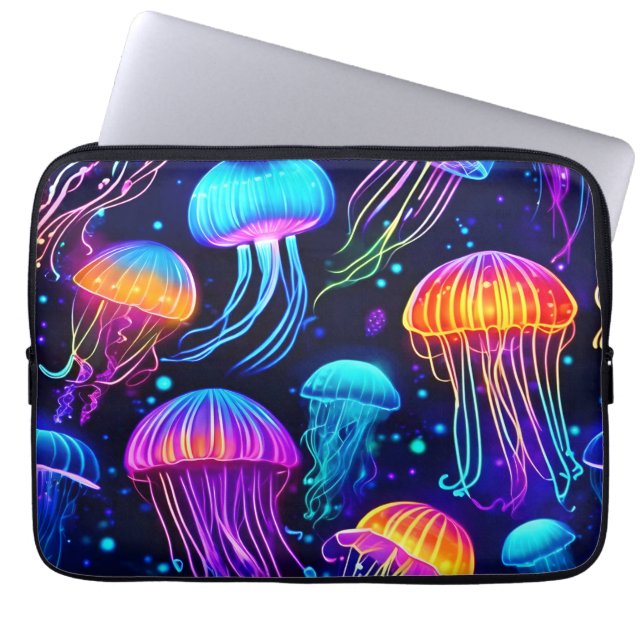 Capa Para Notebook Neon Jellyfish Dreams (Frente)