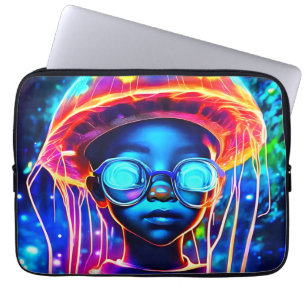 Capa Para Notebook Neon Jellyfish Vision