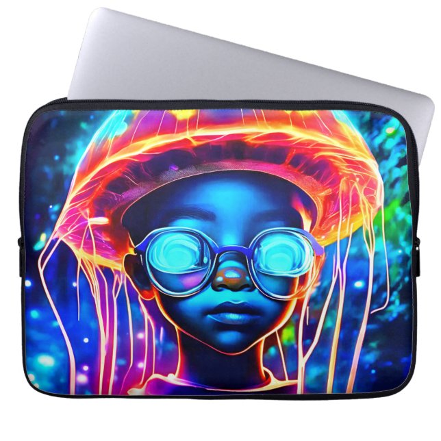 Capa Para Notebook Neon Jellyfish Vision (Frente)