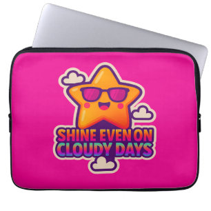Capa Para Notebook Neon Kawaii Star - "Brilhante mesmo em dias nublad
