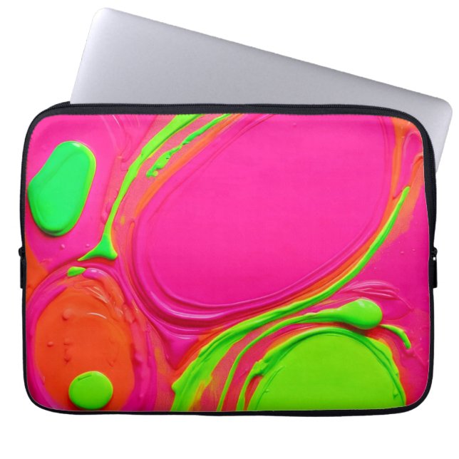 Capa Para Notebook Neon Liquid Paint Dance (Frente)