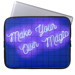 Capa Para Notebook Néon manuscrito brilhando texto torna sua própri