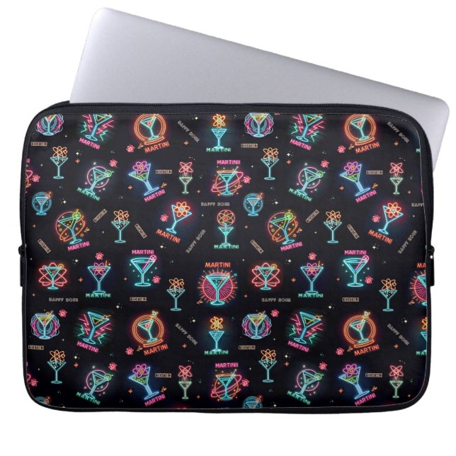 Capa Para Notebook Neon Sign Space Age Atomic Martini Cocktails Impre (Frente)