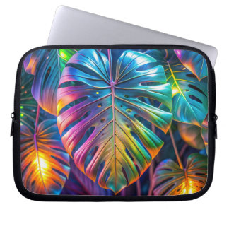 Capa Para Notebook Neon Tropical Leaves