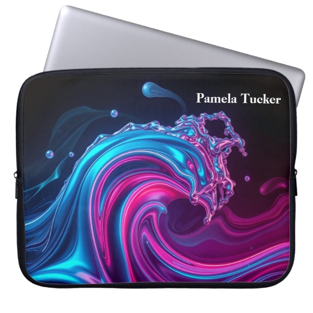 Capa Para Notebook Neon Wave Futuristic Cyberpunk Gaming  (Frente)