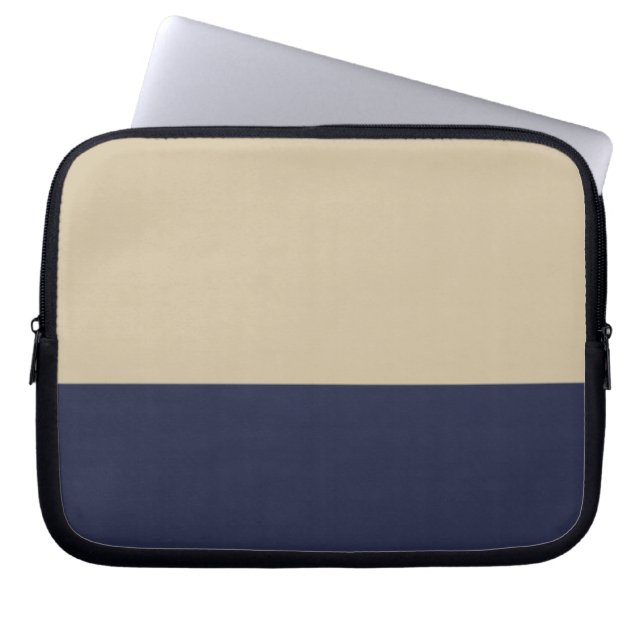 Capa Para Notebook Neoprene Dourado e Marinho (Frente)