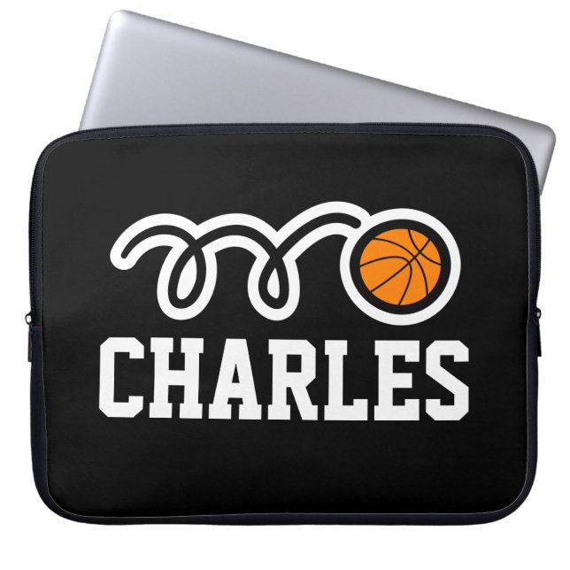 Capa Para Notebook Neoprene personalizado de basquete de 15 polegadas (Frente)