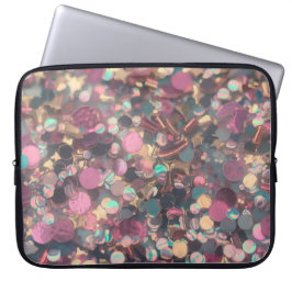 Capa Para Notebook Neoprene Pink Confetti Dourado Caso De Laptop Lípi