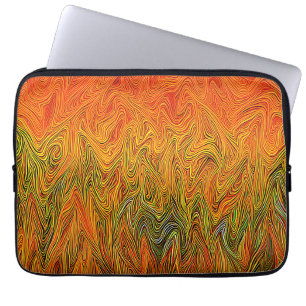 Capa Para Notebook "Neural Firestorm" - Abstrato amarelo laranja