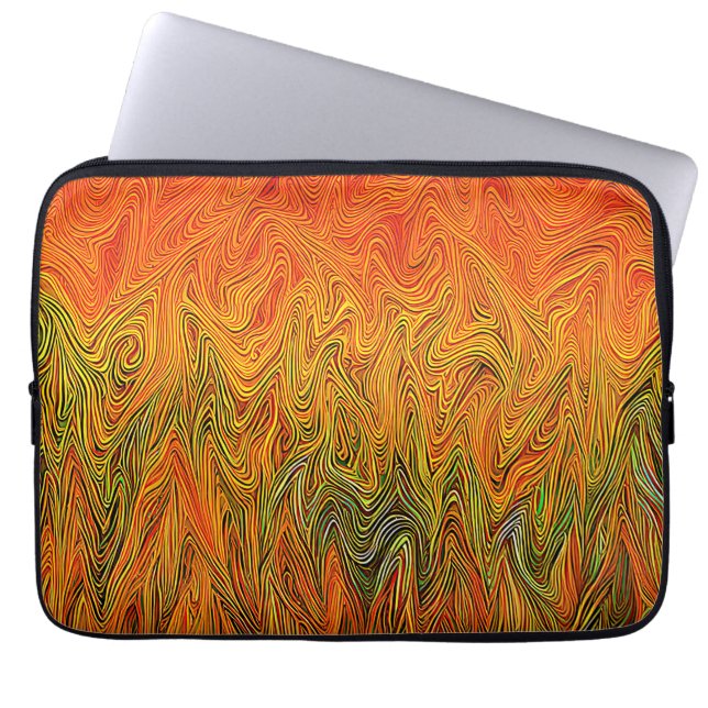 Capa Para Notebook "Neural Firestorm" - Abstrato amarelo laranja (Frente)