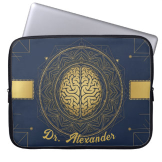 Capa Para Notebook Neurologia Elegante Anatomia do Cérebro Dourado |