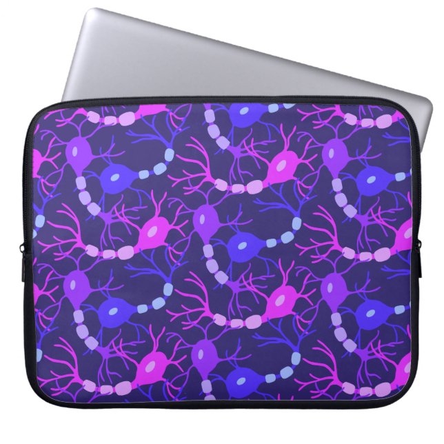 Capa Para Notebook Neurônios Conectados Neon Roxo (Frente)