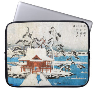 Capa Para Notebook Neve japonesa legal do santuário do lago do