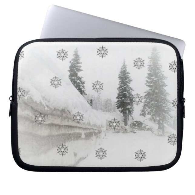 Capa Para Notebook Neves flocos de neve no natal de inverno (Frente)