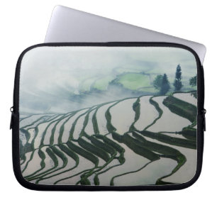 Capa Para Notebook Névoa da manhã acima dos campos do arroz
