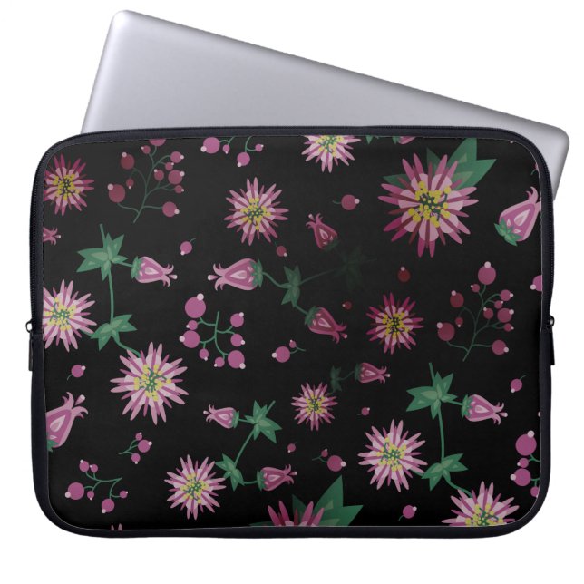 Capa Para Notebook Nevoeiro de flores e berries (Frente)
