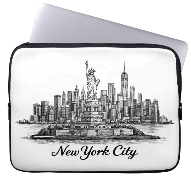 Capa Para Notebook New York City Skyline Line Art Illustration (Frente)