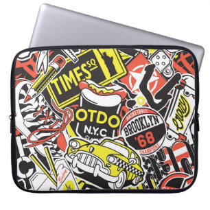 Capa Para Notebook New York Urban: retalhos de adesivos.