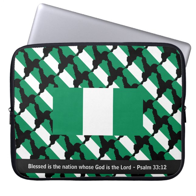Capa Para Notebook NIGERIA FLAG - Escritura Personalizada - Laptop ni (Frente)