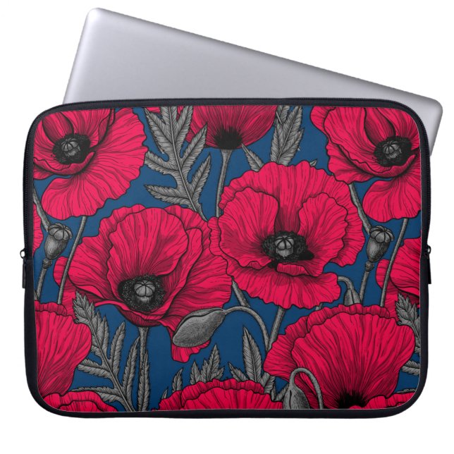 Capa Para Notebook Night poppy garden (Frente)