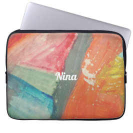 Capa Para Notebook Nina Arte Abstrata de Pôr do Sol Personalizada Lap