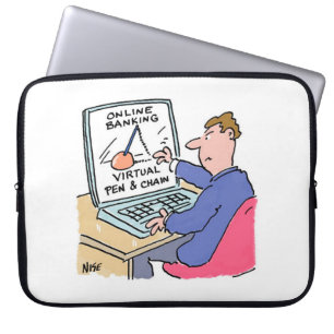 Capa Para Notebook No Banco Online de Computador Cartoon Engraçado