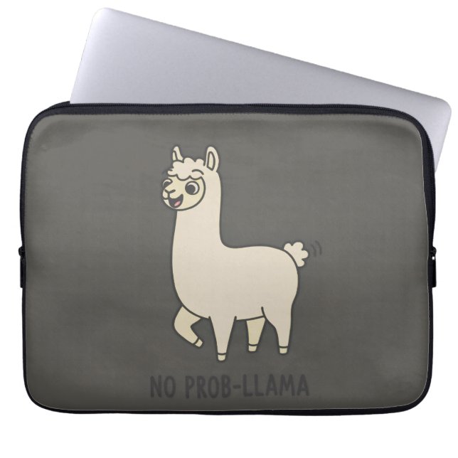 Capa Para Notebook "No Prob-Llama" Cute Llama Doodle - Chill Vibe (Frente)