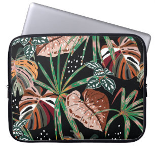 Capa Para Notebook Nó Tropical: Padrão de Floresta Exótica Escura
