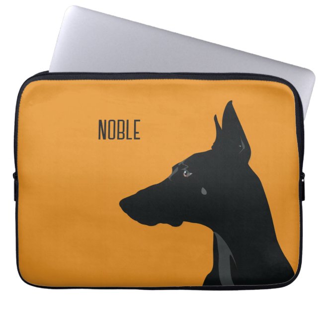 Capa Para Notebook Noble Black Doberman (Frente)