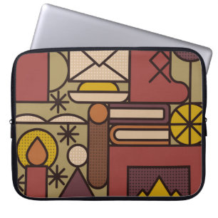 Capa Para Notebook Noite confortável. Ilustração abstrata da Vintage
