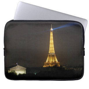 Capa Para Notebook Noite da torre Eiffel