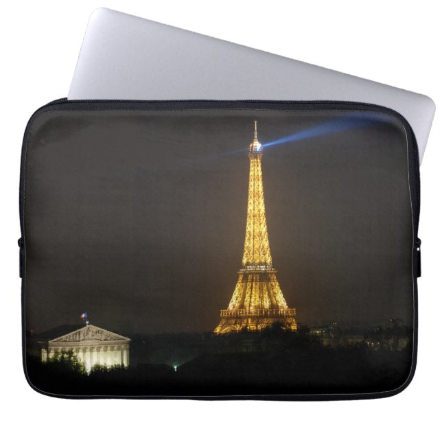 Capa Para Notebook Noite da torre Eiffel (Frente)