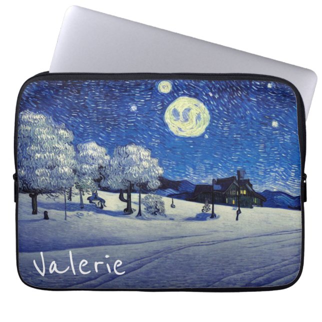 Capa Para Notebook Noite de inverno (Frente)