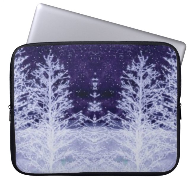 Capa Para Notebook Noite de inverno da neve (Frente)
