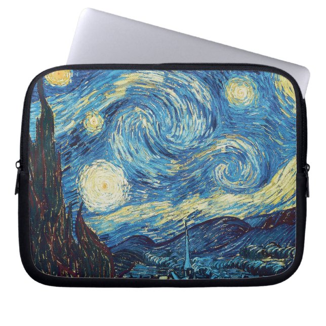 Capa Para Notebook Noite Estrelada de Van Gogh Arte Clássica Impressi (Frente)